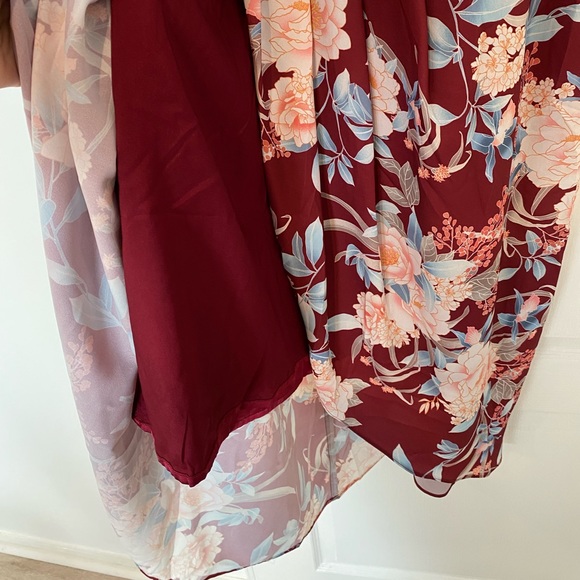 Beautiful burgundy floral dress M city chic - Picture 8 of 12
